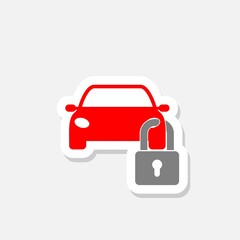 Locked car sharing icon isolated on gray background