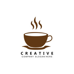 Obraz premium Beans And Coffee Cup Logo Template vector icon design