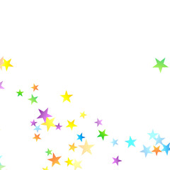 Rainbow Festive Confetti. Carnival Star Falling.