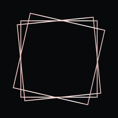 Rose gold geometric polygonal frame