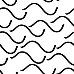 Fototapeta na wymiar Seamless pattern with doodle wavy lines