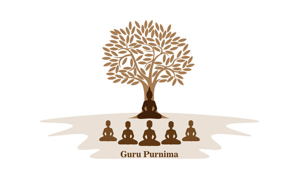 Guru Purnima Festival On Guru Hand Blesses To His Shishya Backgroun Free  Vector and graphic 188309877.