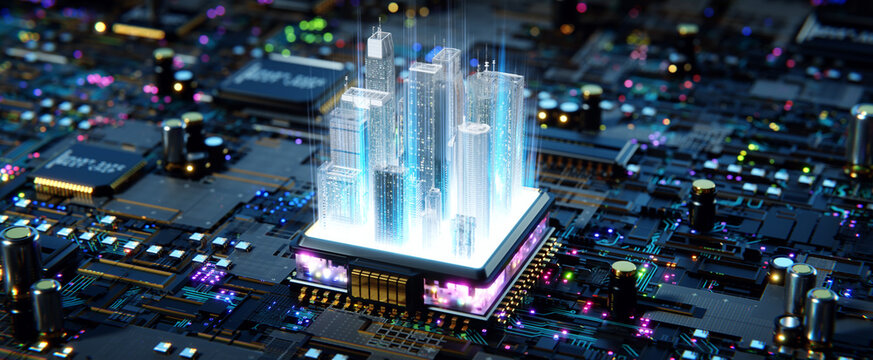 Smart city concept. 3d rendering