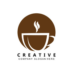 Beans And Coffee Cup Logo Template vector icon design