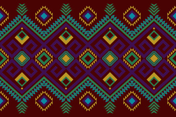 Ethnic texture pattern Abstract geometric fabric Vector oriental illustration retro embroidery repeating 