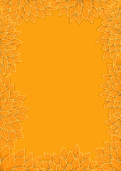 Yellow autumn leaves frame illustration background for decoration on Autumn season and Thanksgiving festival.
