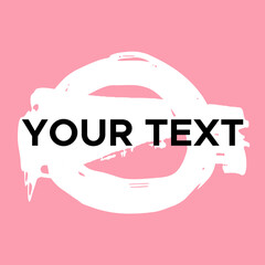 Vector Round Shape on Pink. White Circle Stamp. Icon, Logo, Banner Design..