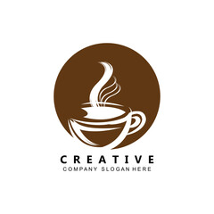 Beans And Coffee Cup Logo Template vector icon design