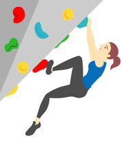 Fototapeta na wymiar ボルダリング、スポーツ競技、選手、アスリート（女性）／Female athletes doing bouldering and sports climbingatletas（woman）