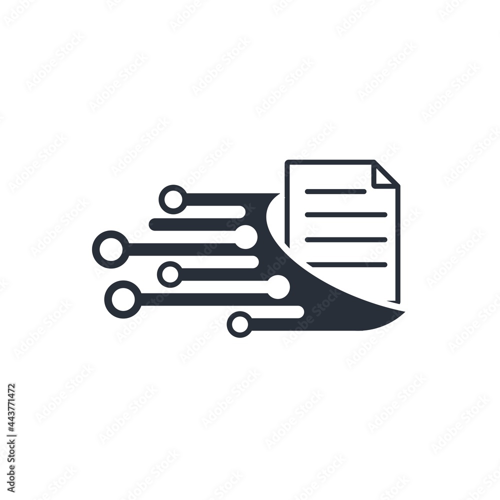 Poster electronic automation of processing documents, data. vector icon isolated on white background.