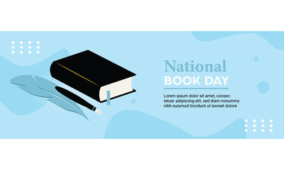 Book Lovers Day Banner Template Design. National Book Lovers Day. Vector Illustration. Template for background, banner, card, poster.