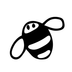Funny bee drawn in a blowing style. Funny insect character. Vecton illustration