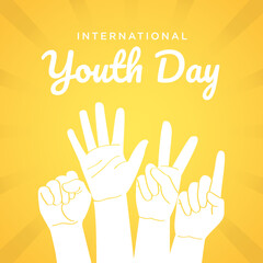 International Youth day poster campaign. good for greeting card, background, wallpaper, print, tshirt, flyer