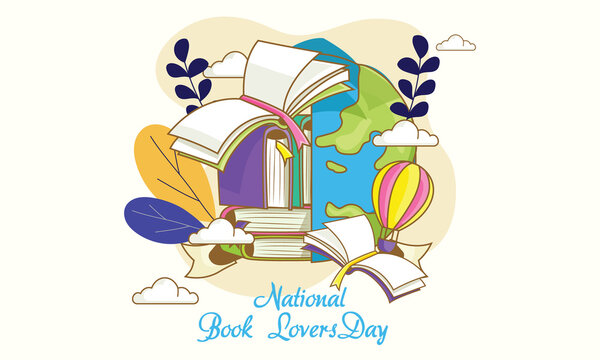 National Book Lovers Day vector design. Bluebook icon. Book Lovers Day Background Design.