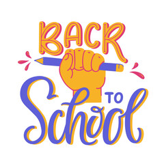 Back to school lettering. Handwritten vector illustration.
