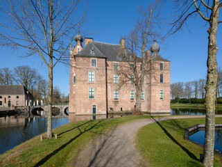Fototapeta na wymiar Historical castle Cannebrugh in Vaassen, Gelderland province, The Netherlands