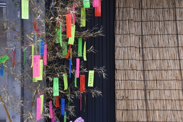 Japanese Tanabata Festival  is held on July 7th every year,  People write their wishes on colorful strips of paper called tanzaku. After writing their wishes, they hang tanzaku on the bamboo grass.