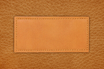 Brown leather with label leather texture background use for design