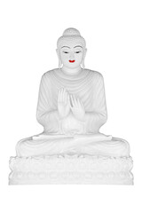 marble buddha statue isolated on white background