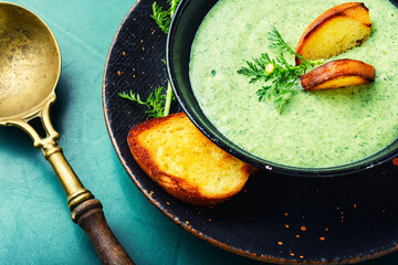Vegetable summer soup, puree soup