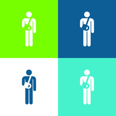 Accident Flat four color minimal icon set