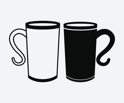 Coffee and tea cup Printable Vector Illustration. coffee and tea cup vector, coffee and tea cup Clipart, coffee cup Symbol, icon, Logo
