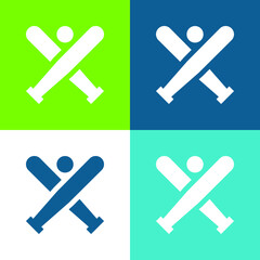 Bats Flat four color minimal icon set