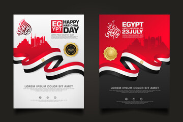 set poster Egypt happy National Day background template