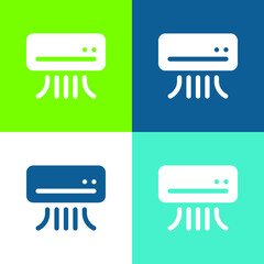 Air Conditioning Flat four color minimal icon set