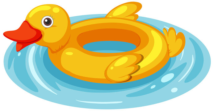 Duck swimming ring in the water isolated