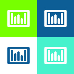 Bars Graphic Flat four color minimal icon set