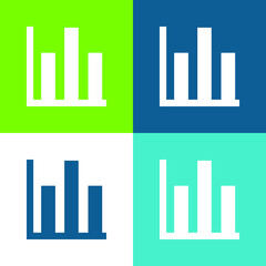 Bars Graphic Business Symbol Flat four color minimal icon set