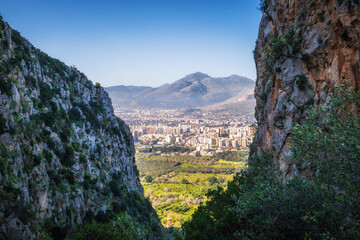Mountain Monte Pellegrino in Spring on Sicily in Italy, Europe