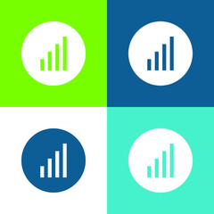 Bars Graphics Flat four color minimal icon set
