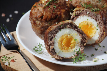 Scottish eggs - national dish of the cuisine of Scotland