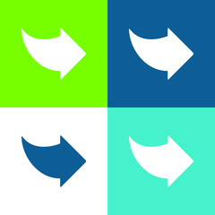 Black Right Arrow Flat four color minimal icon set