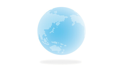 浮かぶ青い美しい地球。近未来のイメージ（日本列島中央）