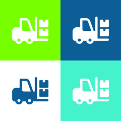 Boxes Flat four color minimal icon set © LIGHTFIELD STUDIOS