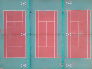 directly above view of tennis court empty