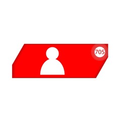 Followers notifications social media icon Vector