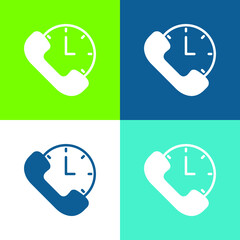 24 Hours Flat four color minimal icon set