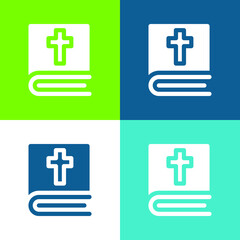 Obraz premium Bible Flat four color minimal icon set