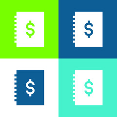 Accounts Flat four color minimal icon set