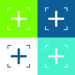 Fototapeta premium Add Flat four color minimal icon set