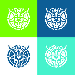 Baphomet Flat four color minimal icon set
