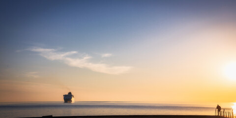 Sunrise at the Coast of Sicily in Italy, Europe