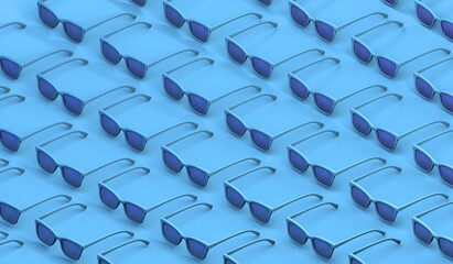 Sunglasses on pastel blue background