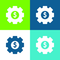 Asset Management Flat four color minimal icon set