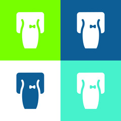 Bateau Dress Flat four color minimal icon set