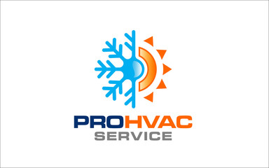 Obraz premium Illustration graphic vector of plumbing, heating and cooling service Logo Design template